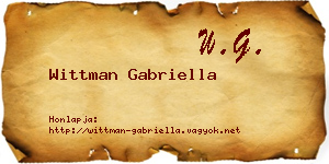 Wittman Gabriella névjegykártya